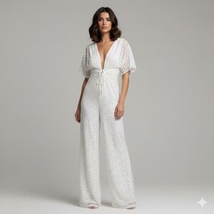 Lulu's White Lace Jumpsuit